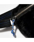 Sac banane en fausse fourrure Hoswel black beauty - 29x18x10 cm