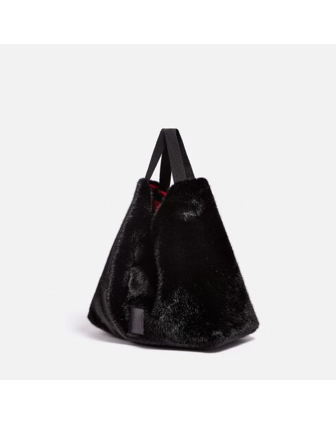 Sac cabas en fausse fourrure Hommie black beauty - 40x60x44 cm
