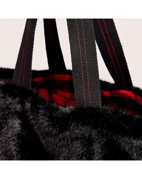 Sac cabas en fausse fourrure Hommie black beauty - 40x60x44 cm