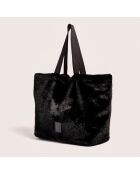 Sac cabas en fausse fourrure Hommie black beauty - 40x60x44 cm