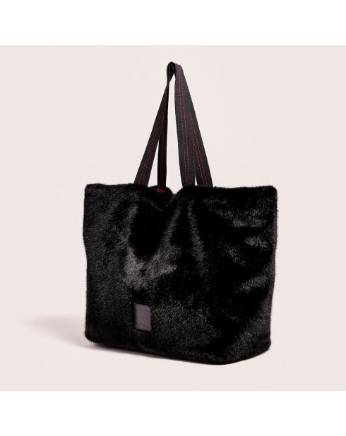 Sac cabas en fausse fourrure Hommie black beauty - 40x60x44 cm