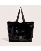Sac cabas en fausse fourrure Hommie black beauty - 40x60x44 cm