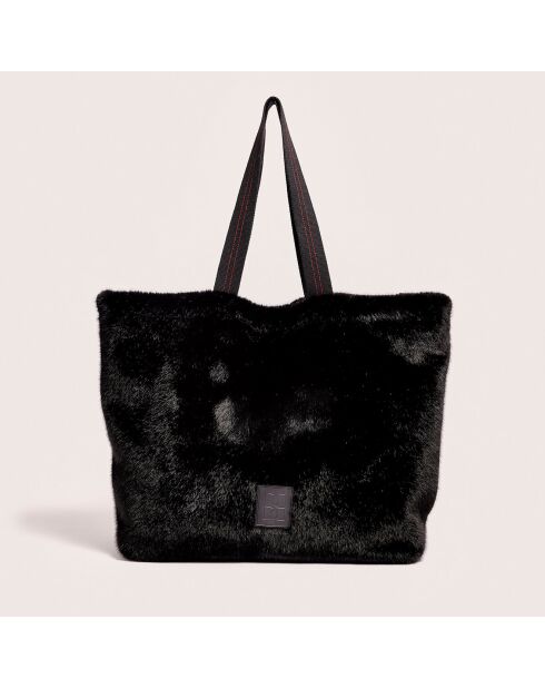 Sac cabas en fausse fourrure Hommie black beauty - 40x60x44 cm
