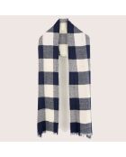 Echarpe 100% Laine Sidor noir/blanc - 200x66 cm