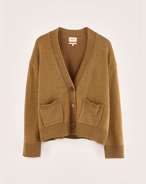 Cardigan en Laine & Coton Gaddin tan