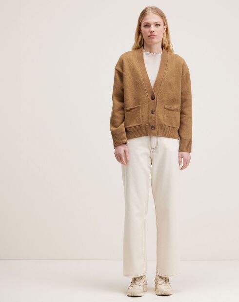 Cardigan en Laine & Coton Gaddin tan