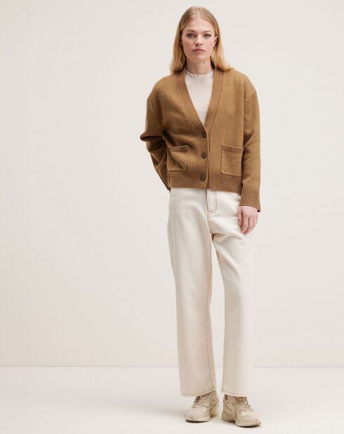 Cardigan en Laine & Coton Gaddin tan