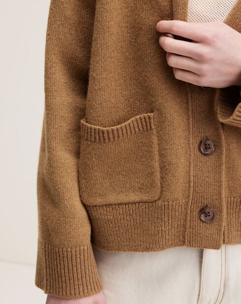 Cardigan en Laine & Coton Gaddin tan