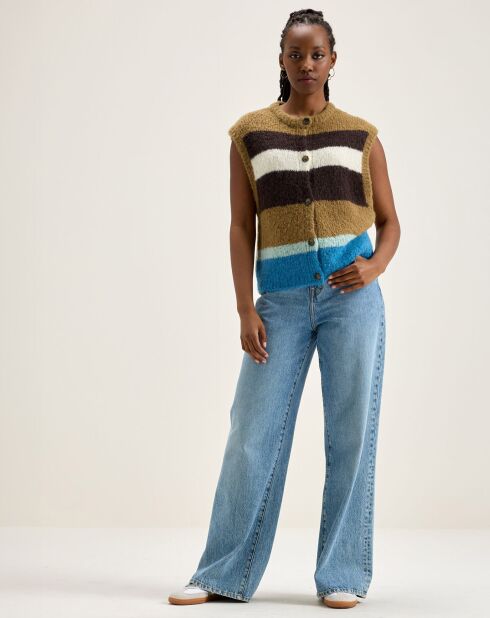 Gilet sans manches en Alpaga mélangé Abogi multicolore