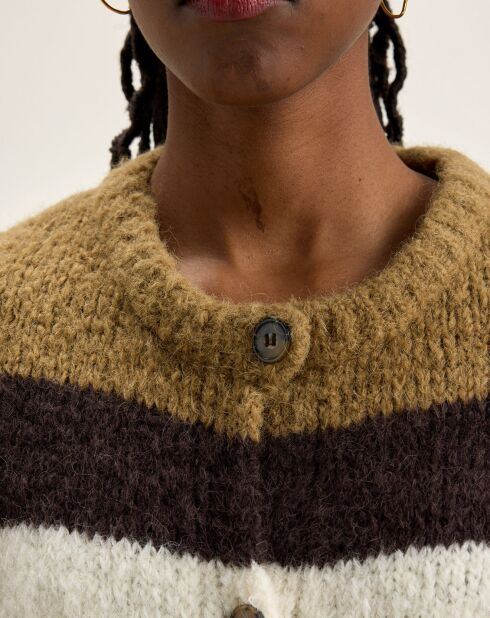 Gilet sans manches en Alpaga mélangé Abogi multicolore