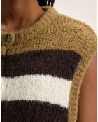 Gilet sans manches en Alpaga mélangé Abogi multicolore