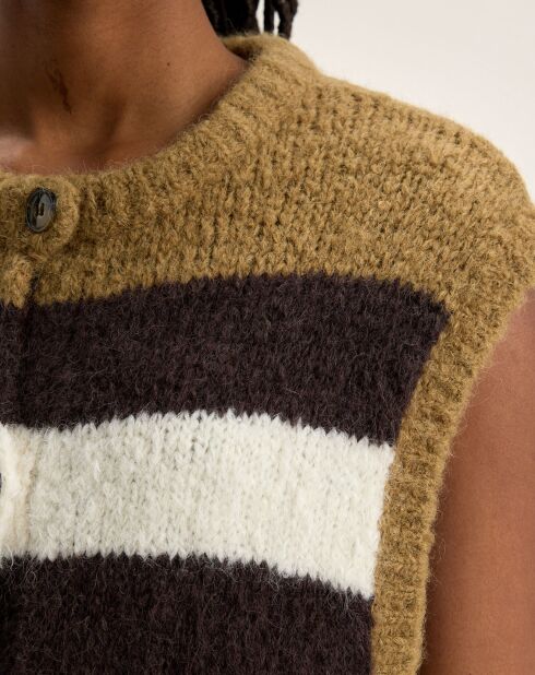 Gilet sans manches en Alpaga mélangé Abogi multicolore