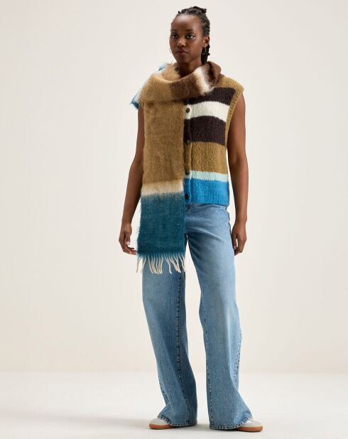 Gilet sans manches en Alpaga mélangé Abogi multicolore