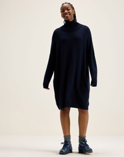 Robe 100% Laine Mérinos Sens bleu marine