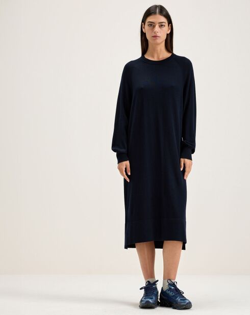 Robe 100% Laine Mérinos Sinc bleu marine