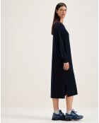 Robe 100% Laine Mérinos Sinc bleu marine
