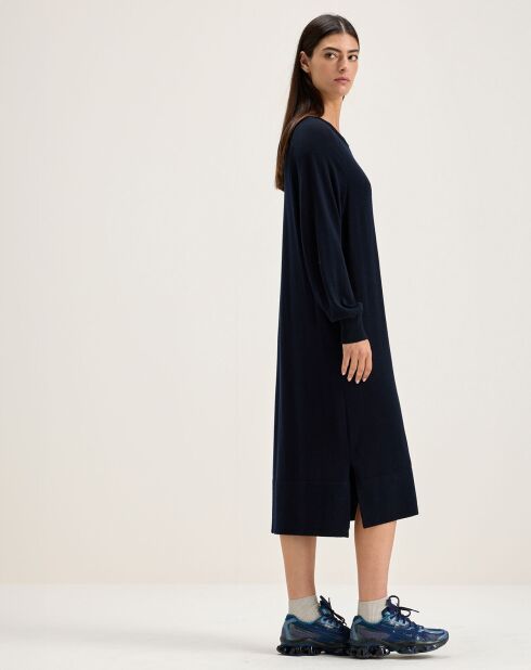 Robe 100% Laine Mérinos Sinc bleu marine