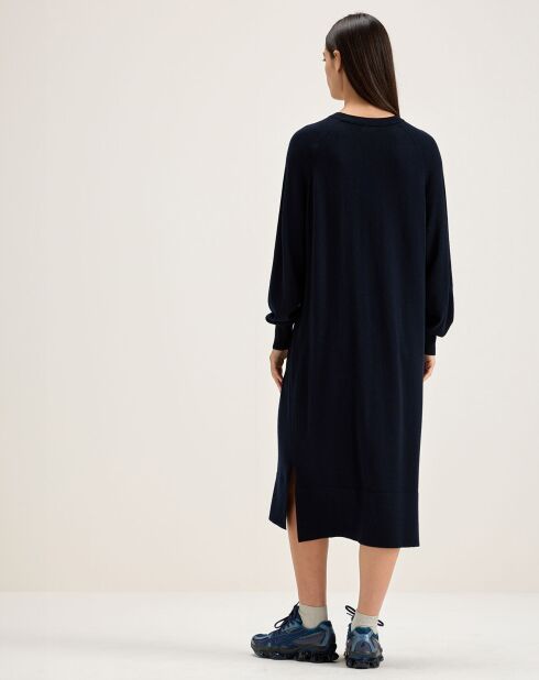 Robe 100% Laine Mérinos Sinc bleu marine