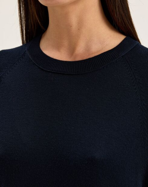 Robe 100% Laine Mérinos Sinc bleu marine