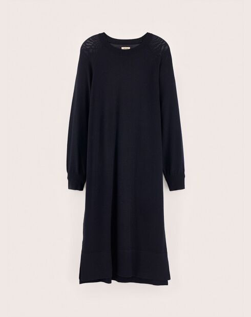 Robe 100% Laine Mérinos Sinc bleu marine