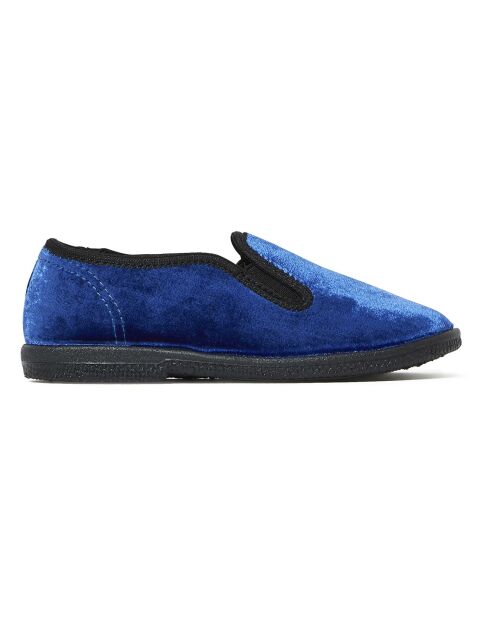 Chaussons en Velours Elastiques bleus