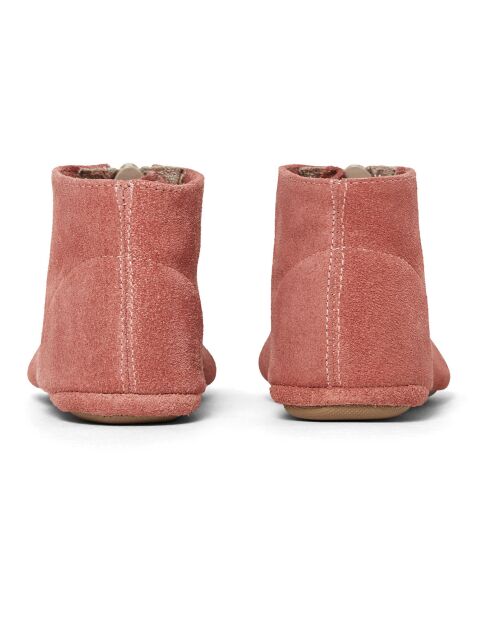 Chaussons en Nubuck Zippés roses
