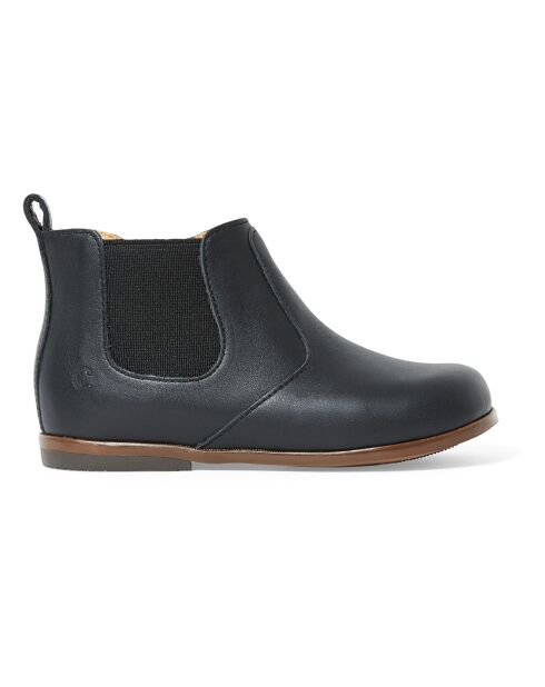 Bottines en Vachette Zeus Elastiquées et Zippées noires