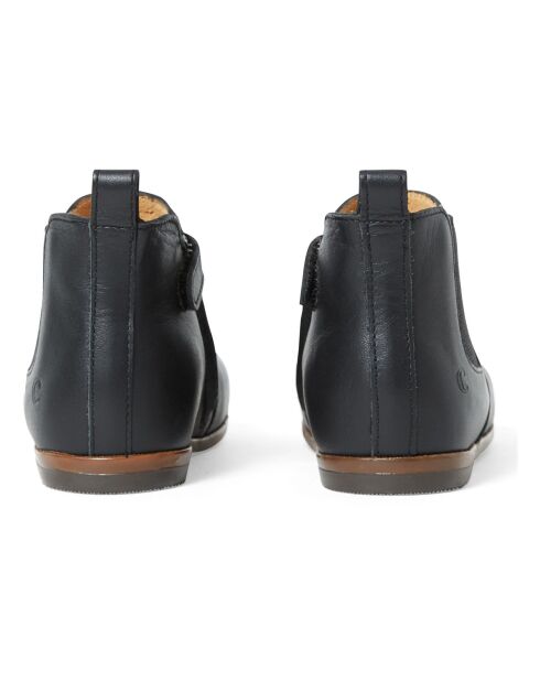 Bottines en Vachette Zeus Elastiquées et Zippées noires