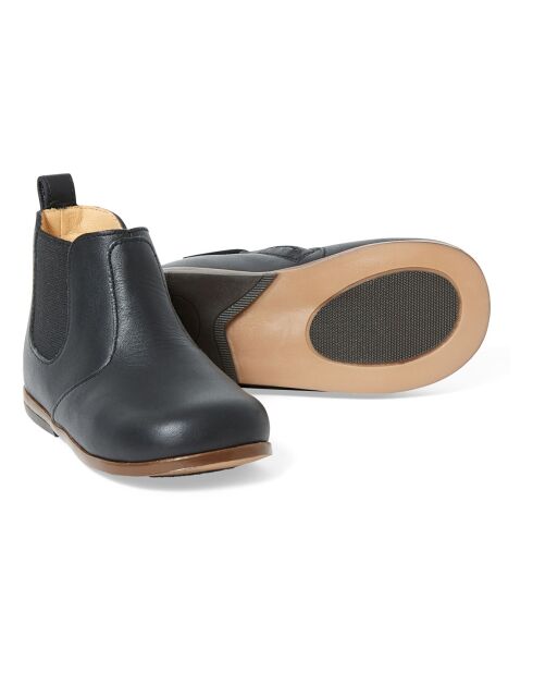 Bottines en Vachette Zeus Elastiquées et Zippées noires