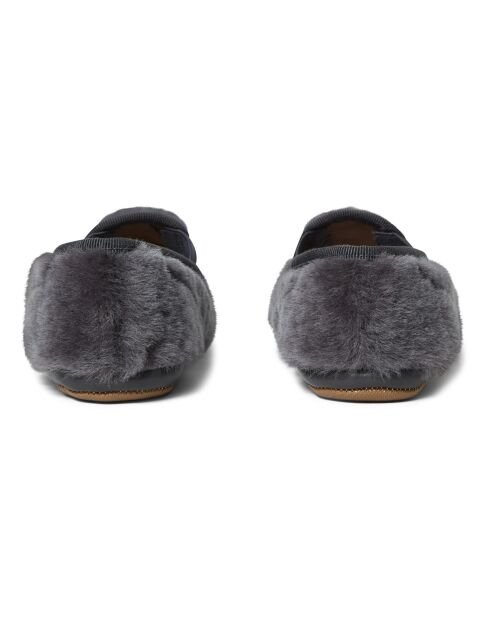 Chaussons en Shearling gris anthracite