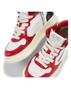 Mittelrote zweifarbige Ledersneaker Medalist für Kinder