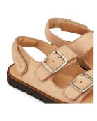 Beigefarbene Ledersandalen Denis