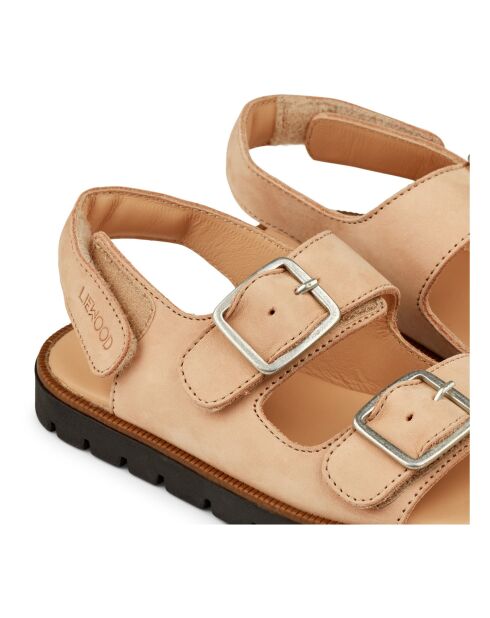 Beigefarbene Ledersandalen Denis