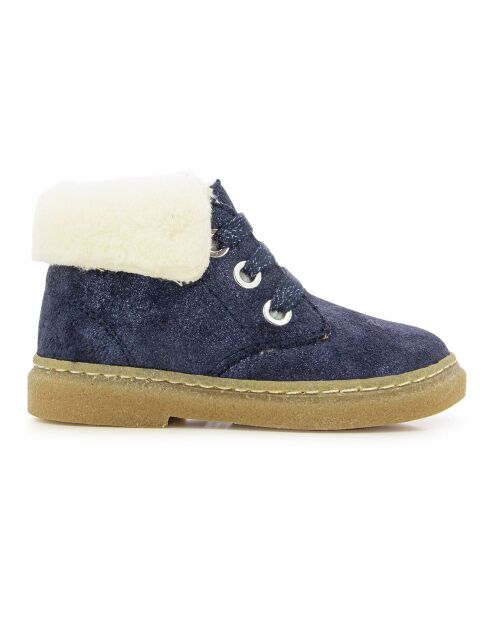 Bottines à Lacets Fourrées Trix bleu marine