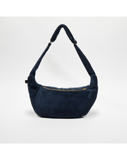 Sac banane en bouclette éponge St Tropez encre - 25x48 cm