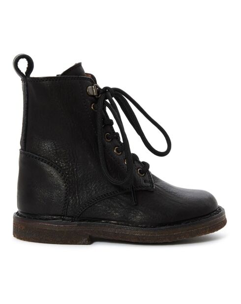 Boots à Lacets Fourrées noires