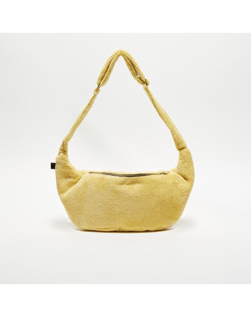 Sac banane en bouclette éponge St Tropez paille - 25x48 cm