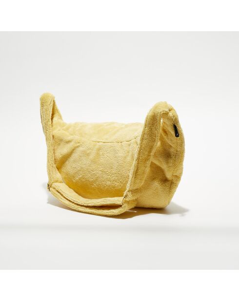 Sac banane en bouclette éponge St Tropez paille - 25x48 cm