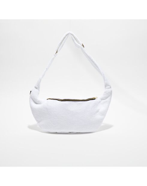 Sac banane en bouclette éponge St Tropez blanc - 25x48 cm