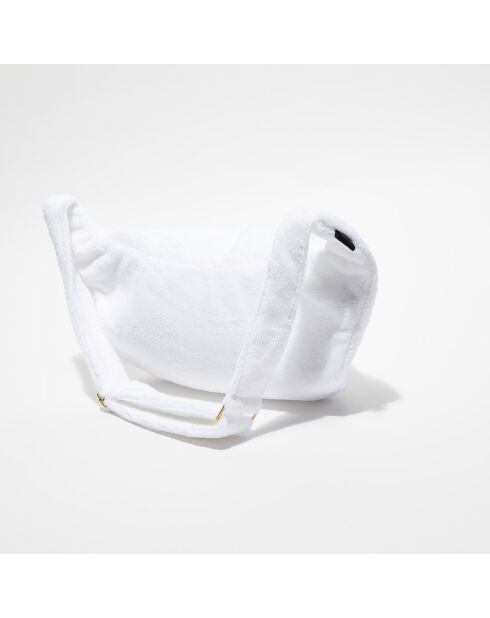 Sac banane en bouclette éponge St Tropez blanc - 25x48 cm
