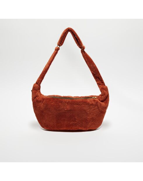 Sac banane en bouclette éponge St Tropez terre brûlée - 25x48 cm
