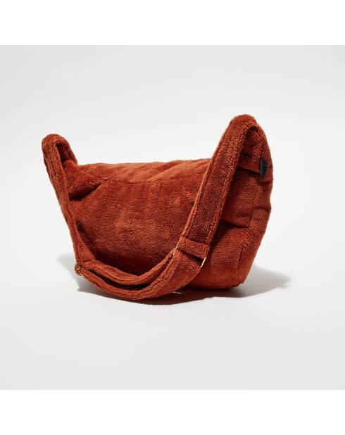 Sac banane en bouclette éponge St Tropez terre brûlée - 25x48 cm