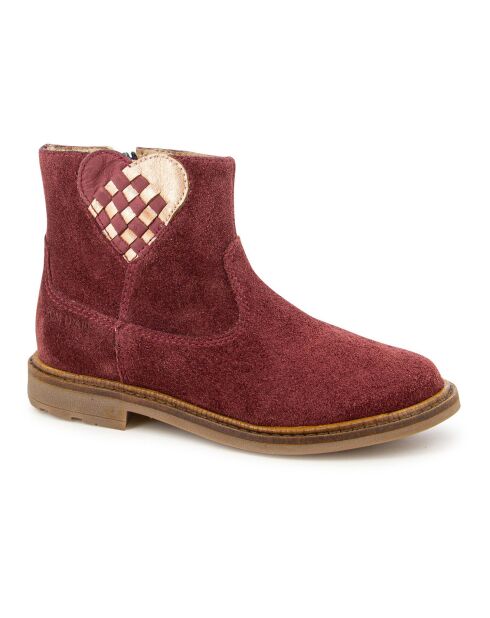 Bottines à Zip Sister Love bordeaux