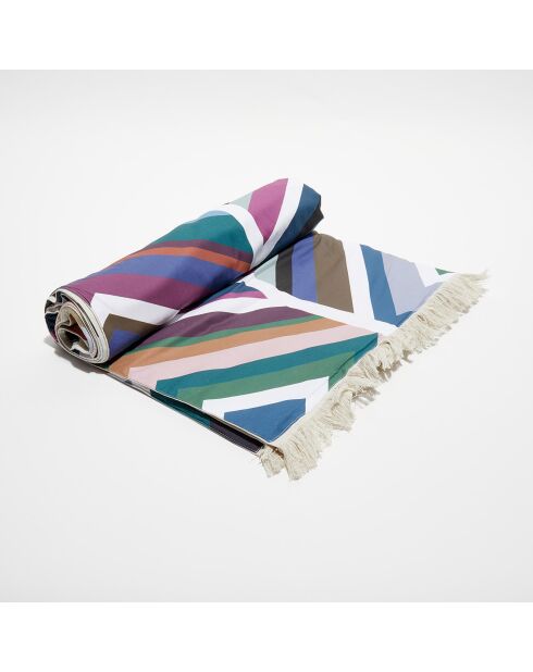 Drap de plage Kikoy maya prusse - 90X170 cm