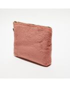 Trousse de toilette en bouclette éponge St Tropez bois de rose - 28x22 cm