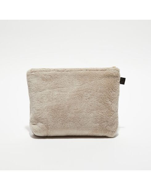 Trousse de toilette en bouclette éponge St Tropez lin - 28x22 cm