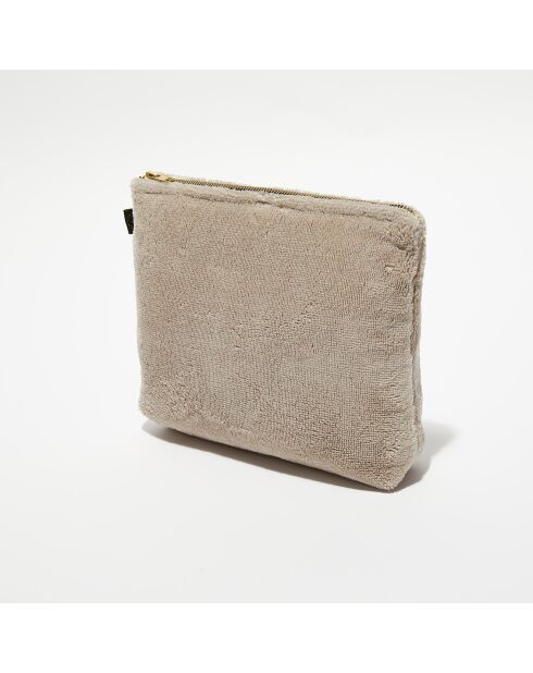 Trousse de toilette en bouclette éponge St Tropez lin - 28x22 cm