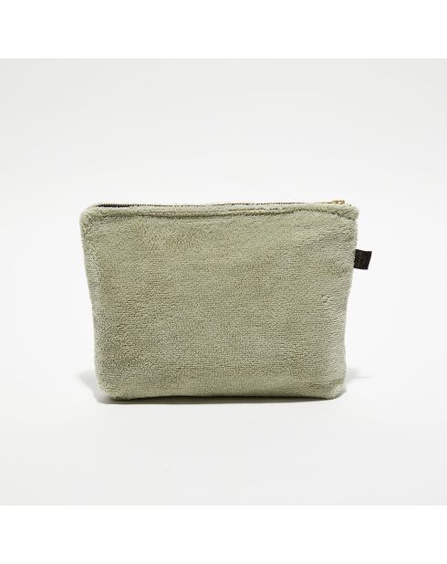 Trousse de toilette en bouclette éponge St Tropez amande - 28x22 cm