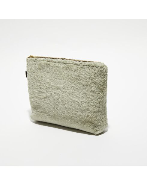 Trousse de toilette en bouclette éponge St Tropez amande - 28x22 cm