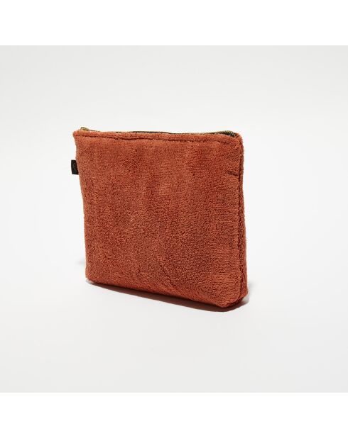 Trousse de toilette en bouclette éponge St Tropez terre brûlée - 28x22 cm